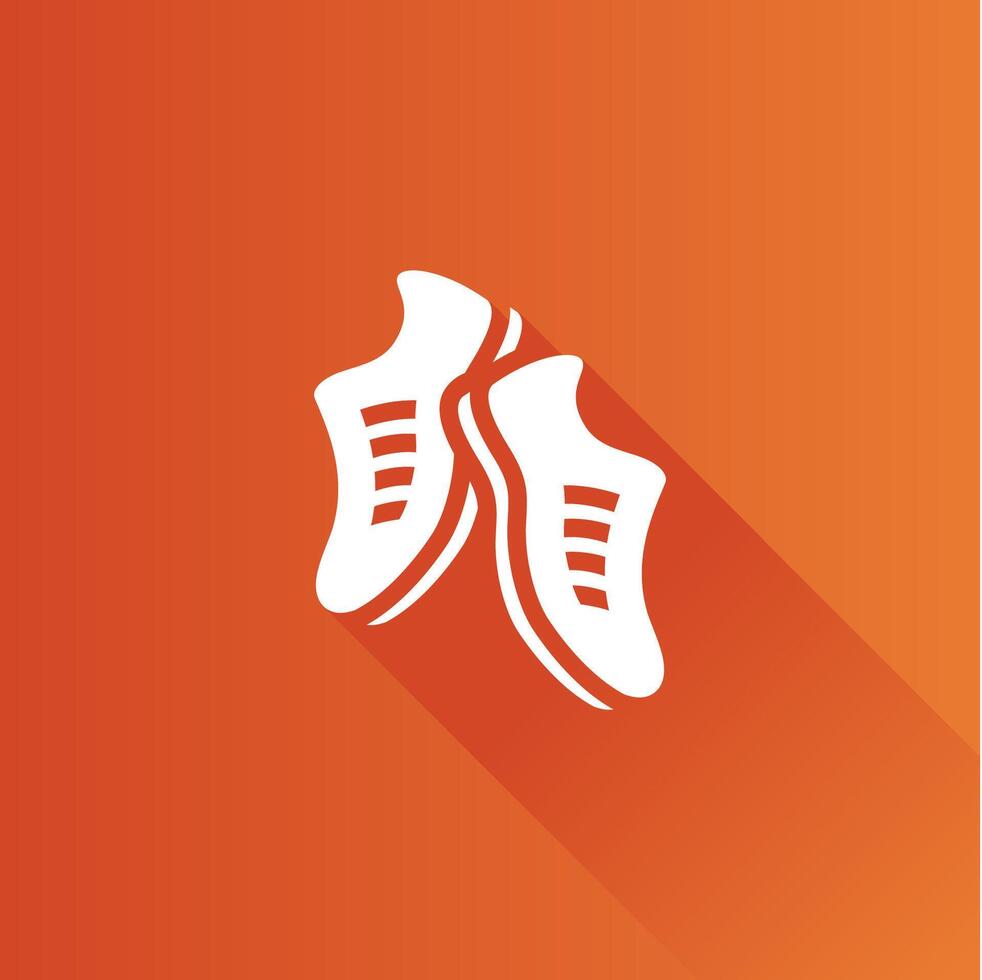 schoenen vlak kleur icoon lang schaduw vector illustratie