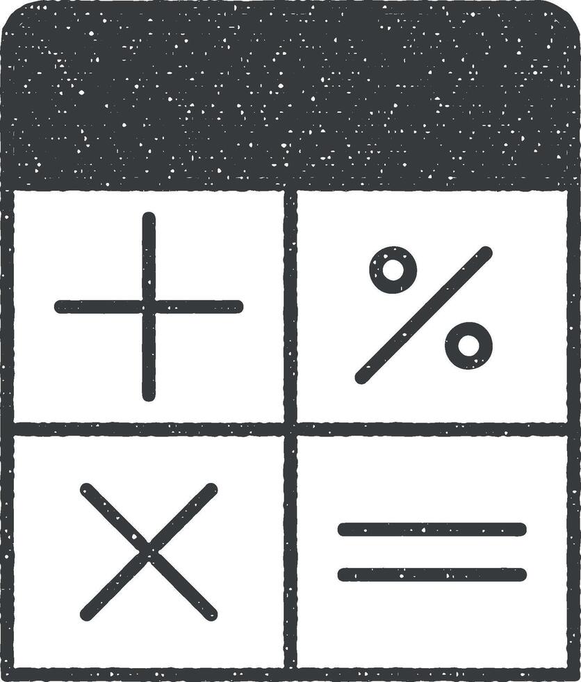 rekenmachine icoon vector illustratie in postzegel stijl