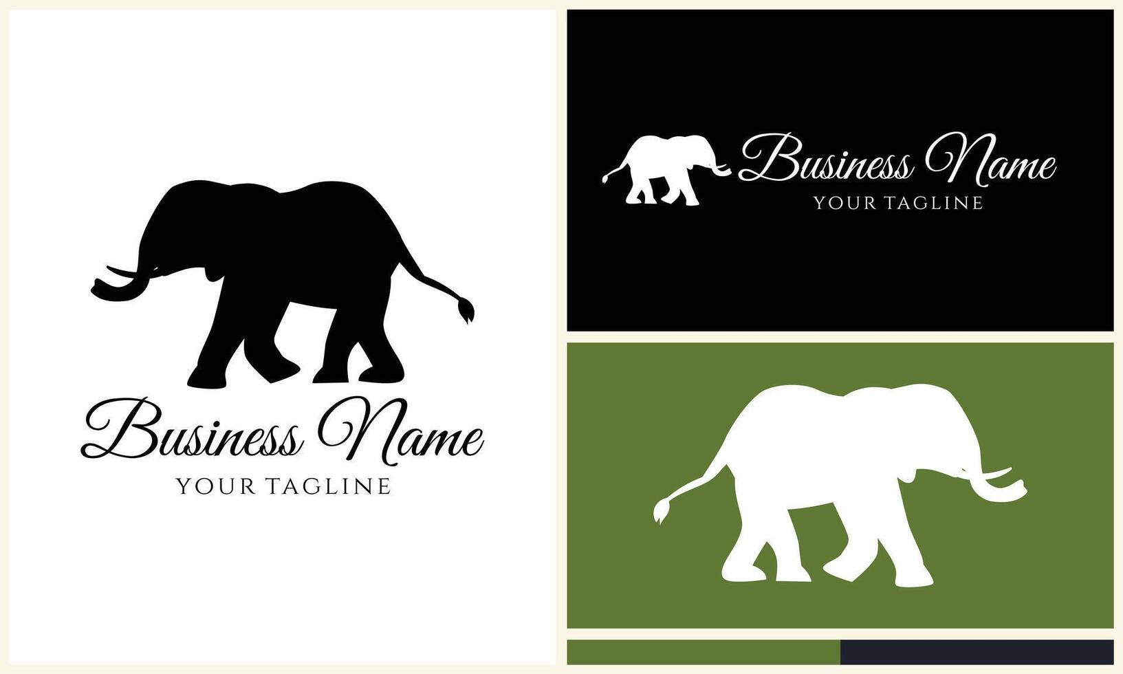 silhouet vector olifant logo sjabloon