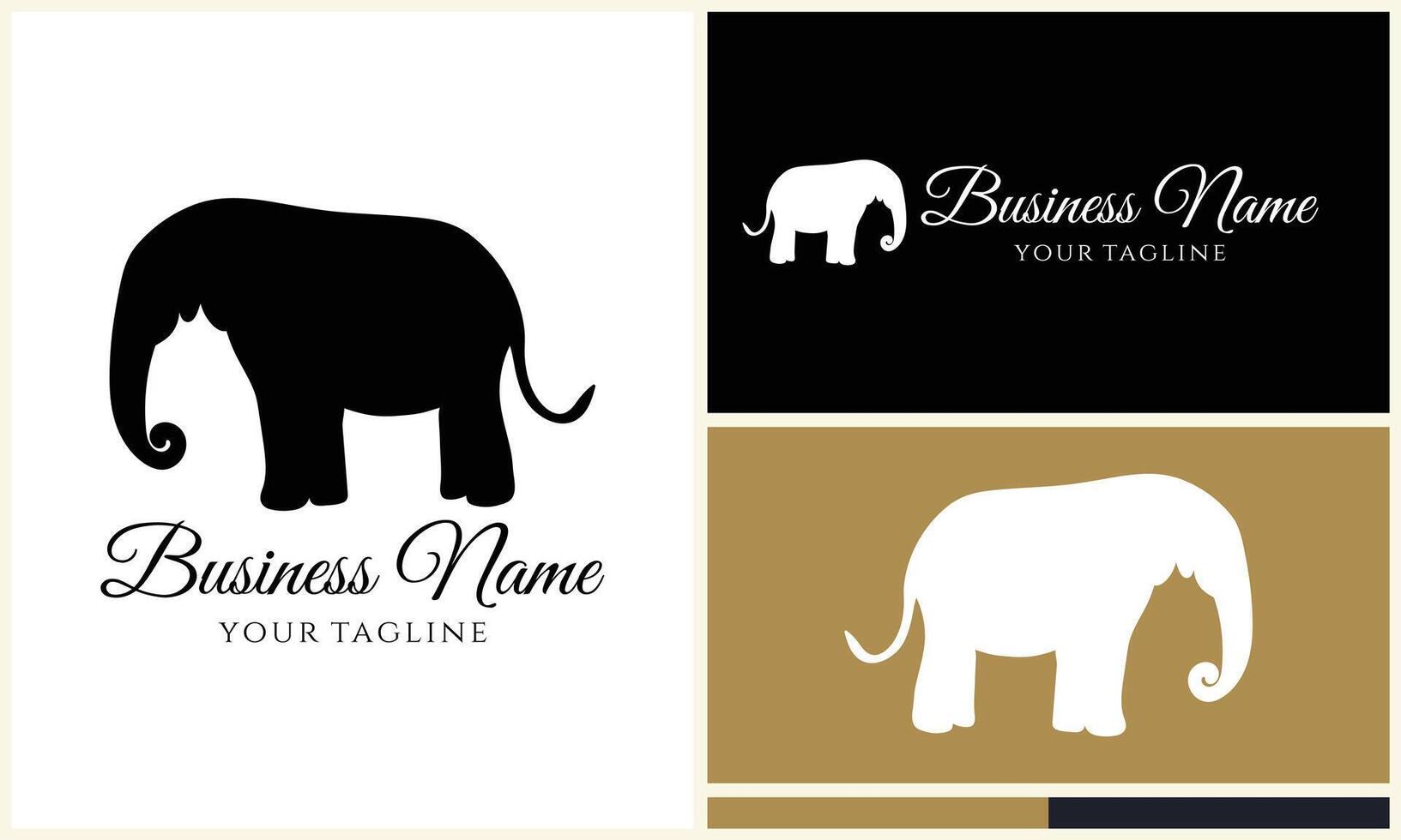 silhouet vector olifant logo sjabloon