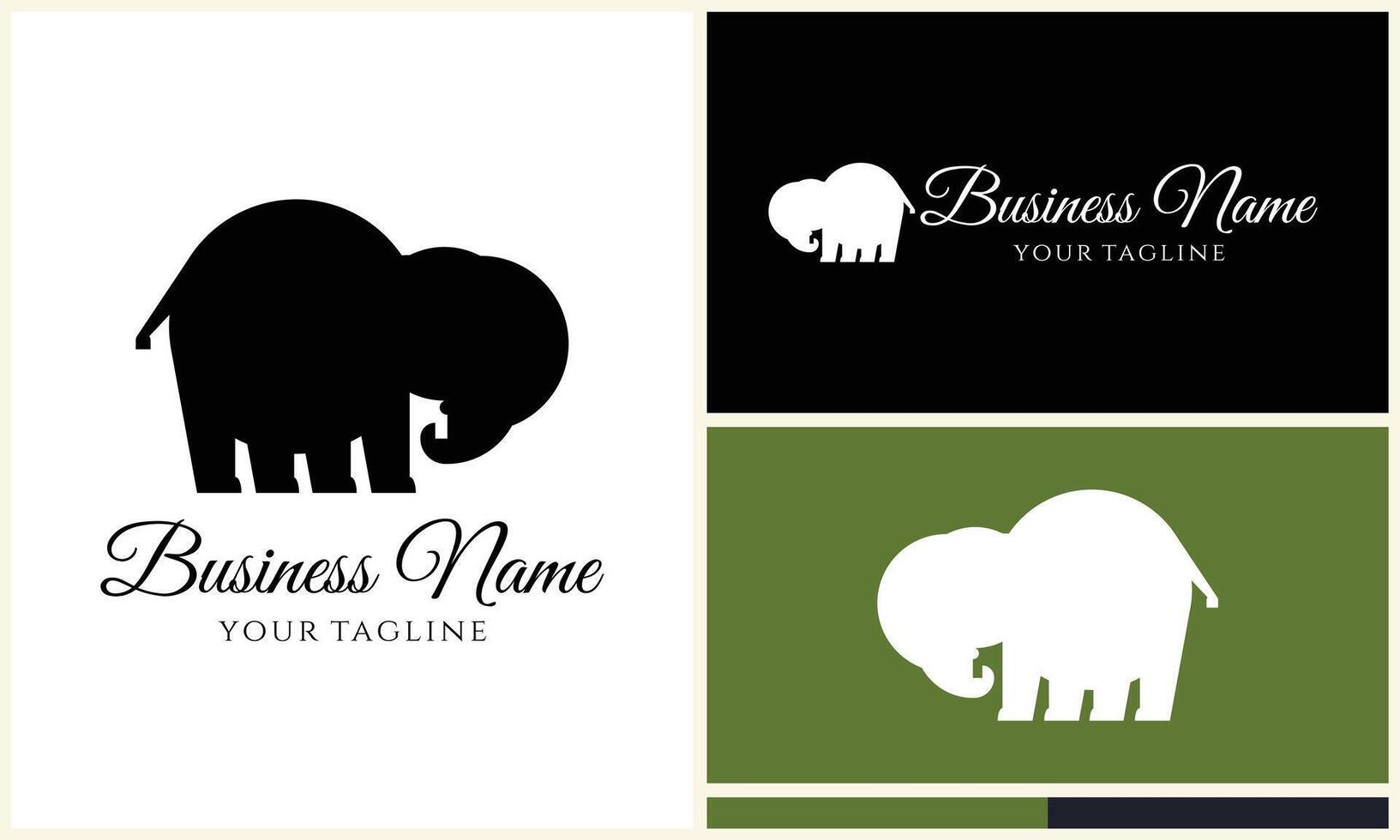 silhouet vector olifant logo sjabloon