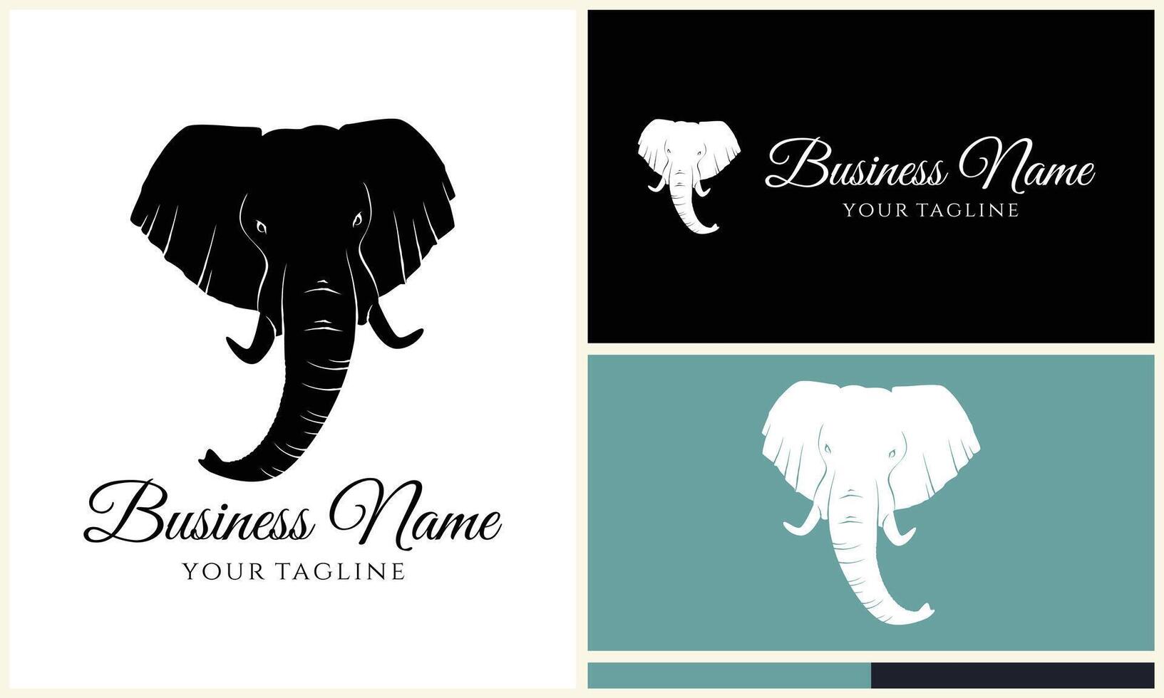 silhouet vector olifant logo sjabloon