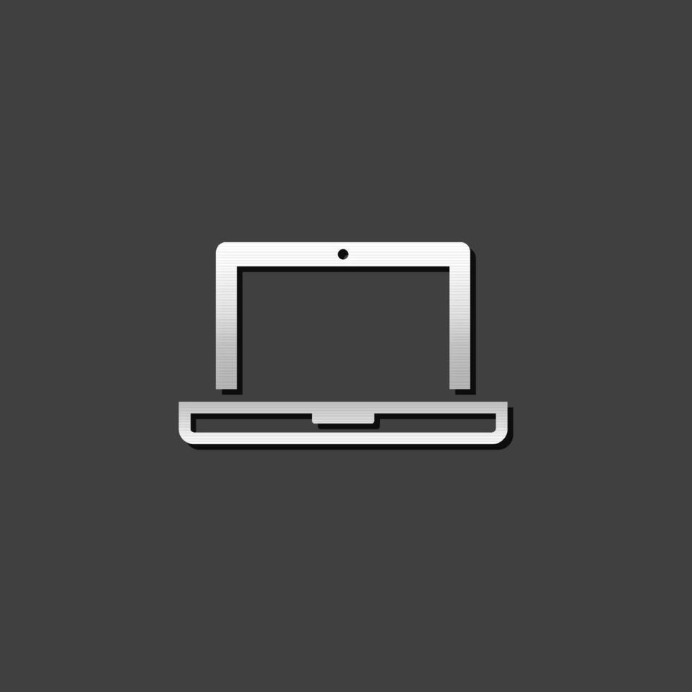 laptop computer icoon in metalen grijs kleur stijl. elektronisch digitaal Scherm vector