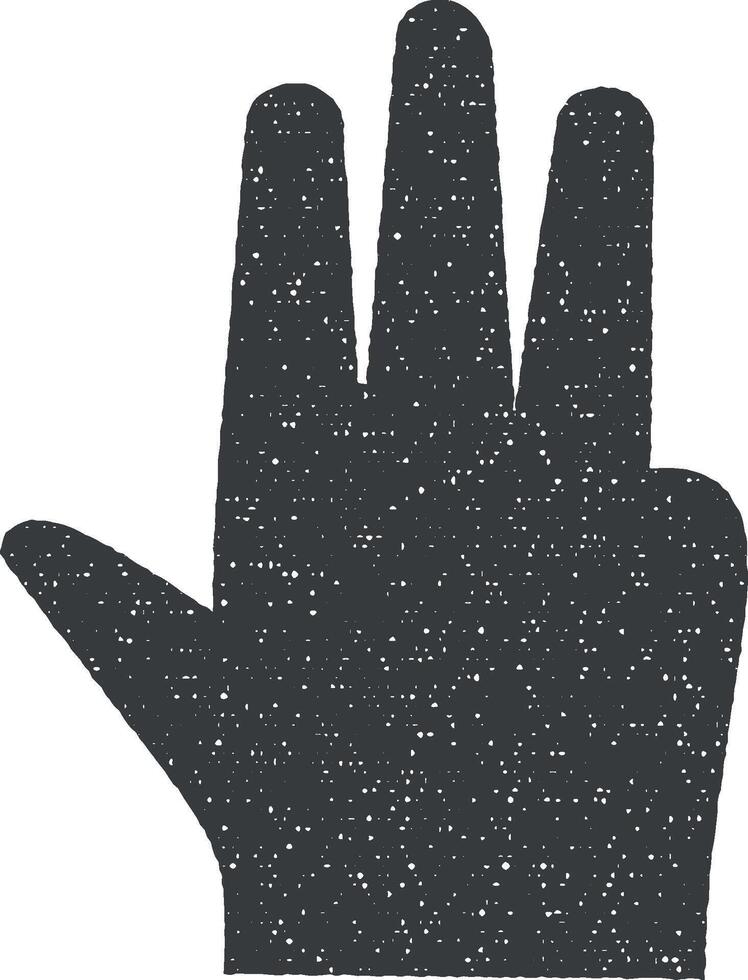 hand, vingers, gebaar vector icoon illustratie met postzegel effect