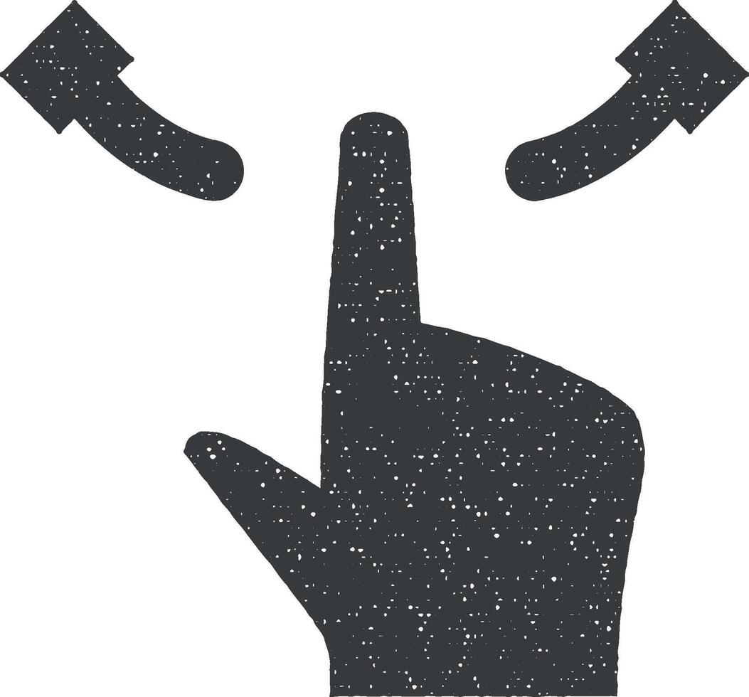 hand, vingers, gebaar vector icoon illustratie met postzegel effect