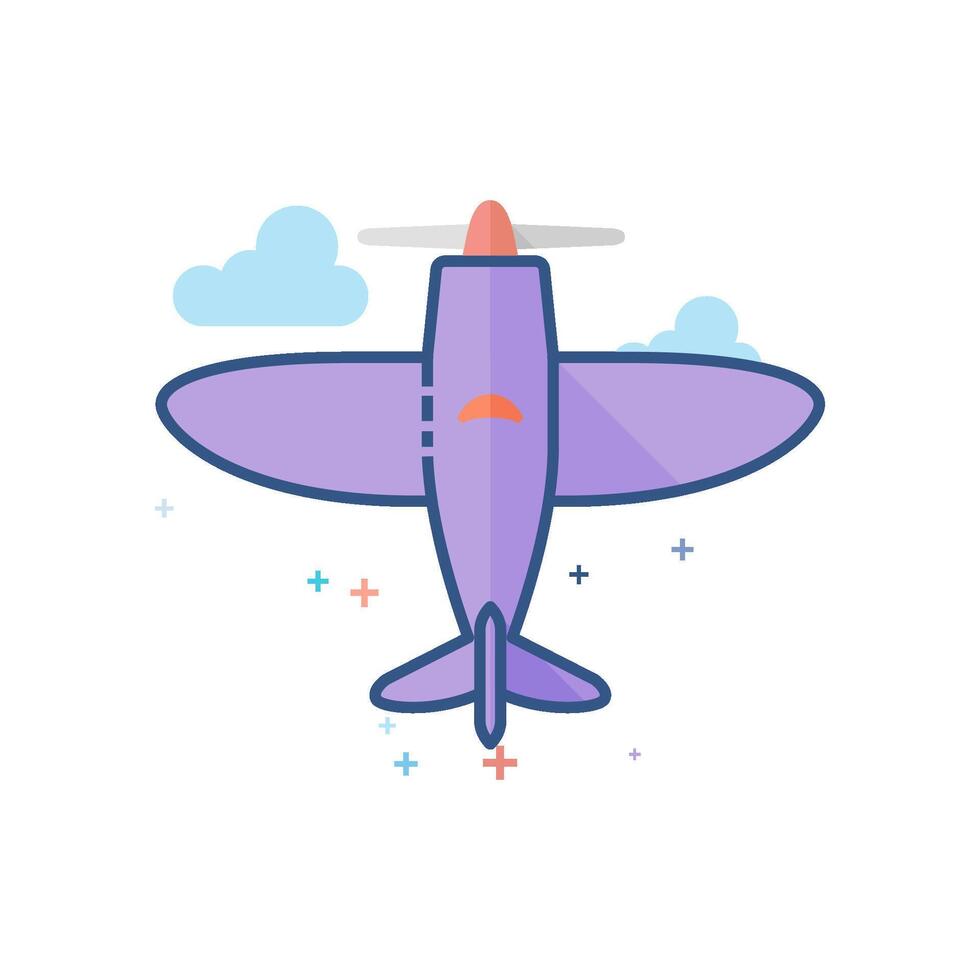 wijnoogst vliegtuig icoon vlak kleur stijl vector illustratie