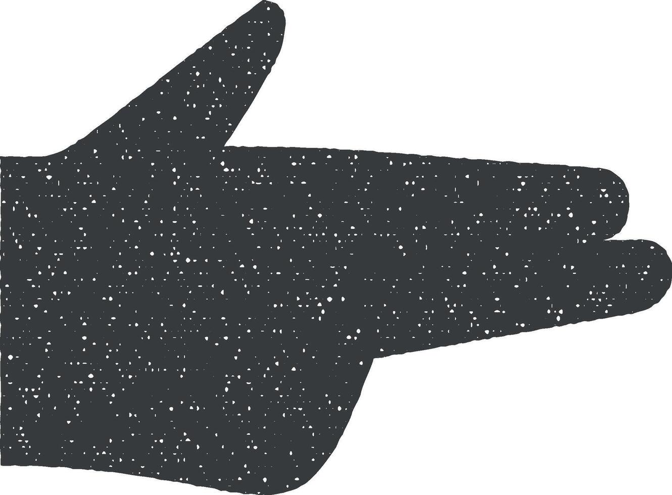 hand, vingers, gebaar, pistool vector icoon illustratie met postzegel effect
