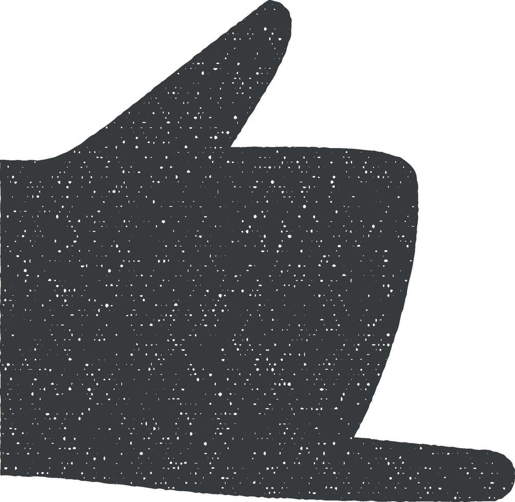 hand, vingers, gebaar, voor onderdak vector icoon illustratie met postzegel effect