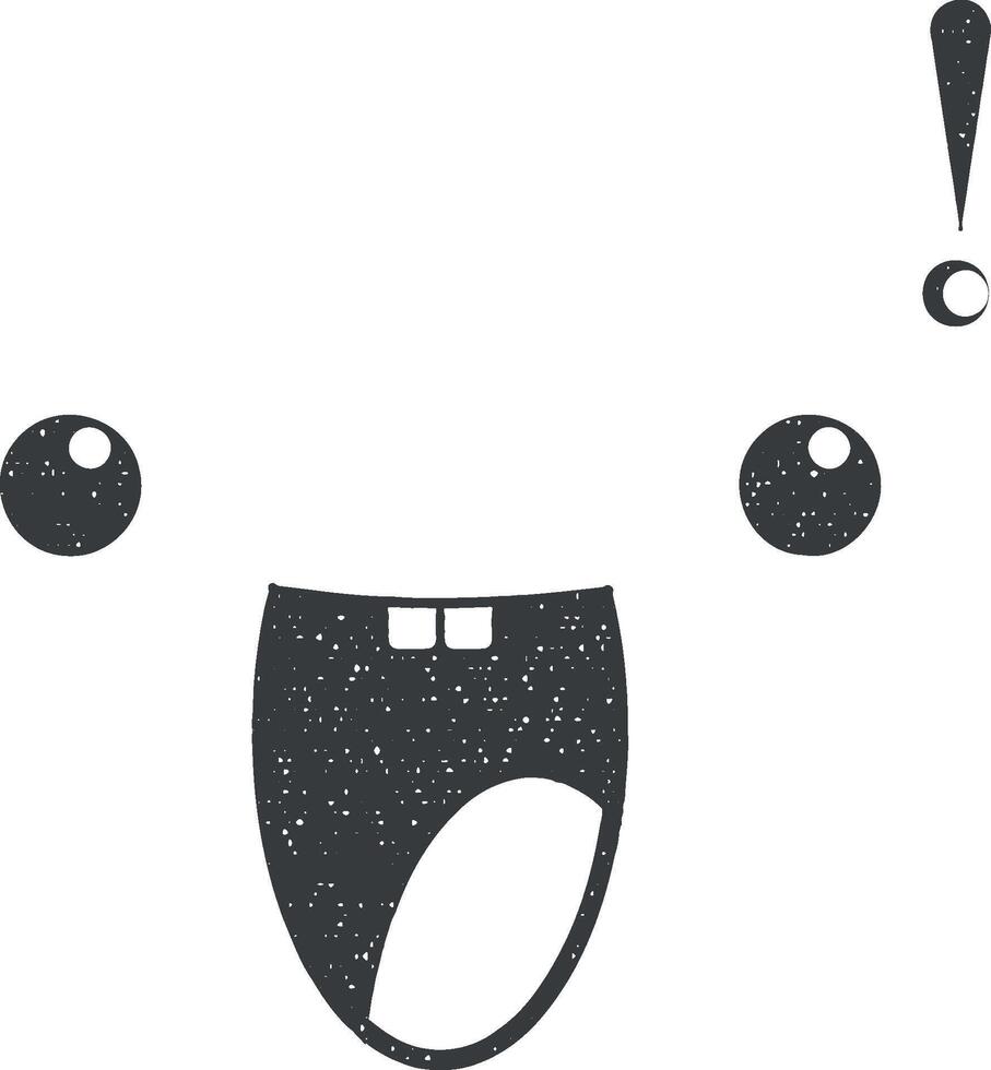 tonen tanden gezicht vector icoon illustratie met postzegel effect