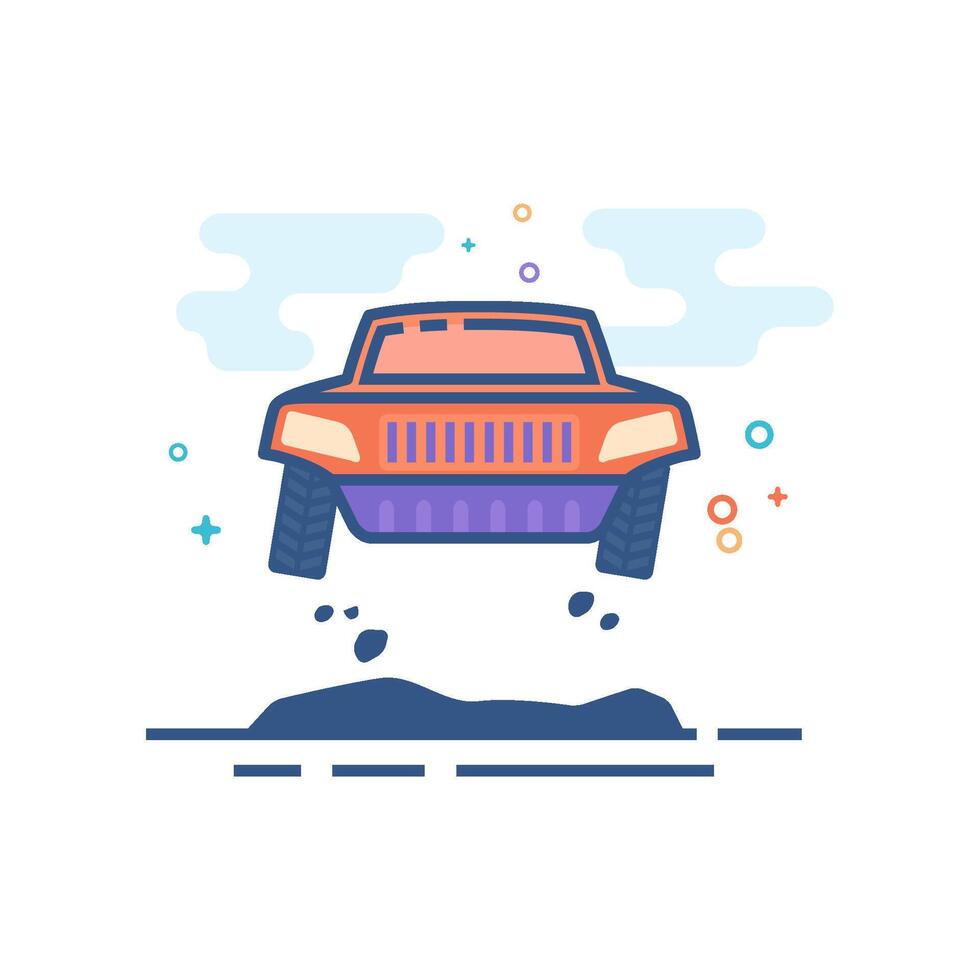 rally auto icoon vlak kleur stijl vector illustratie
