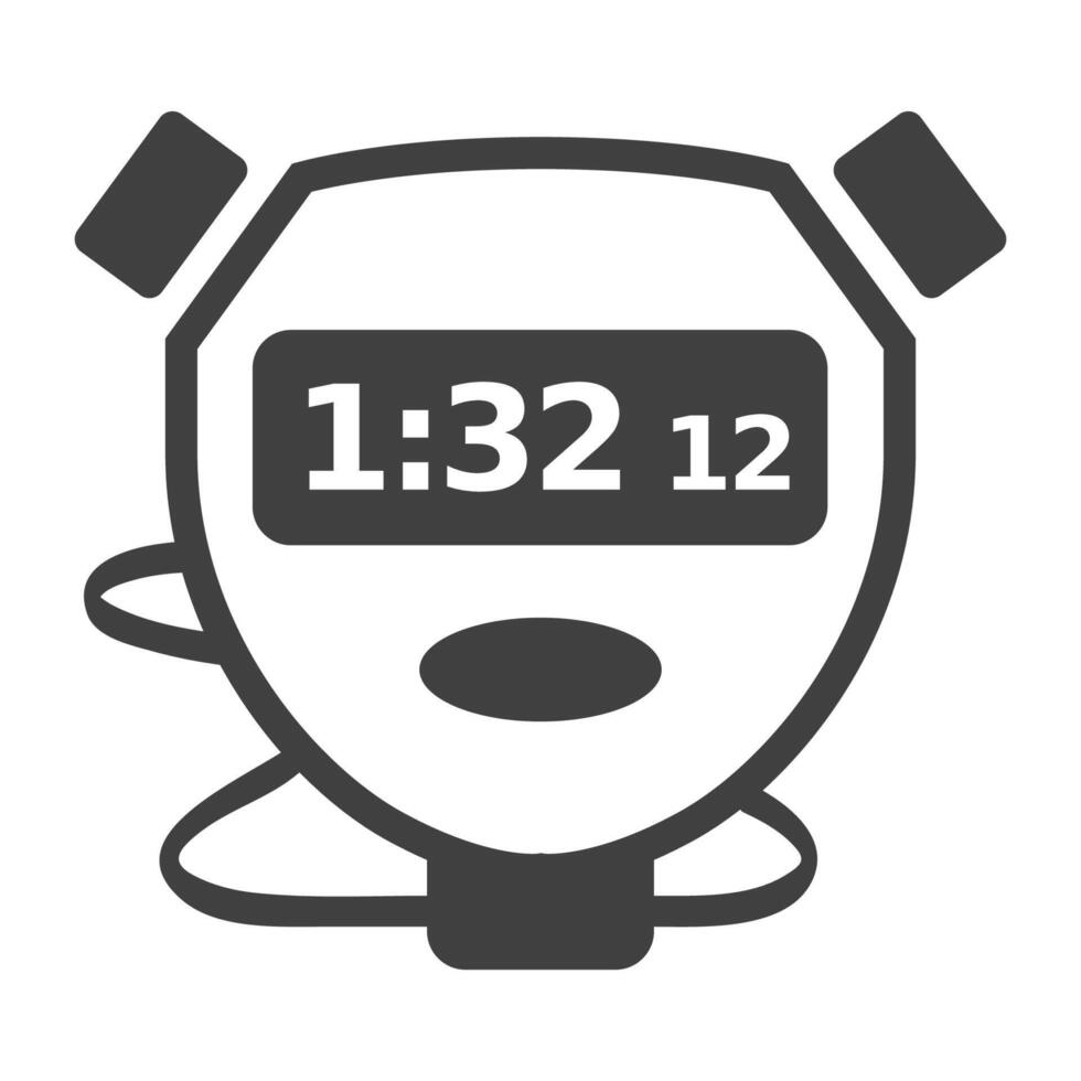 zwart en wit icoon stopwatch vector