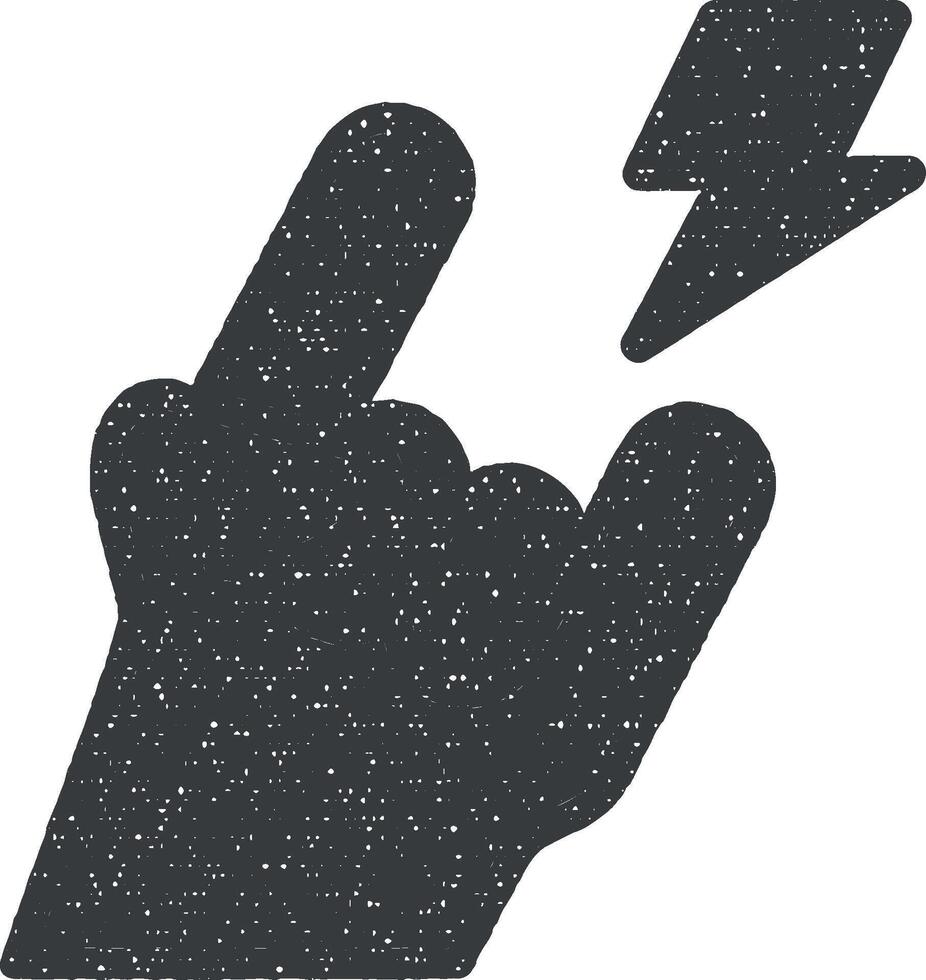 hand- positie vector icoon illustratie met postzegel effect