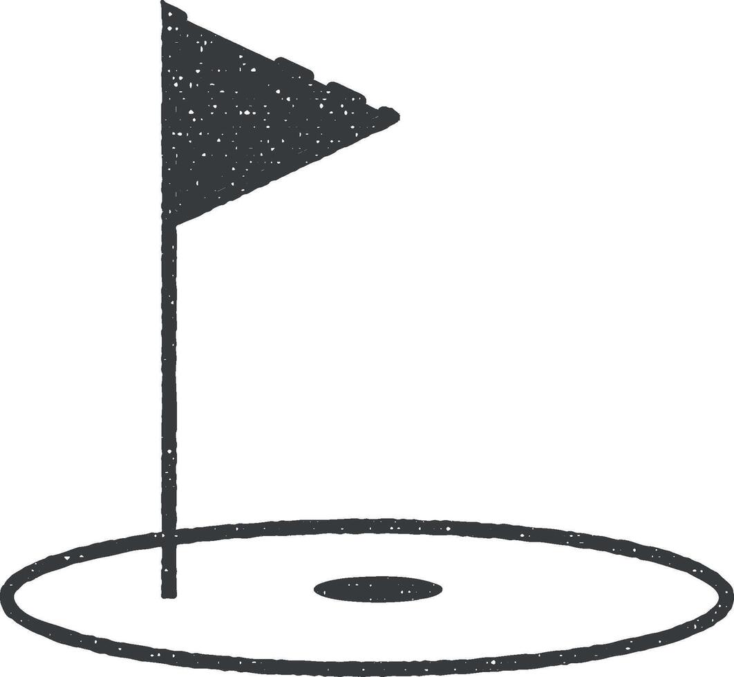 golf gat, golf vlag, sport vector icoon illustratie met postzegel effect