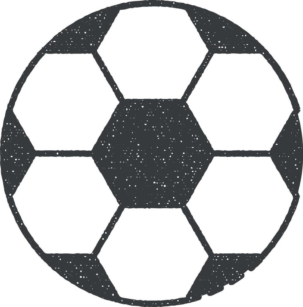 voetbal bal, sport vector icoon illustratie met postzegel effect