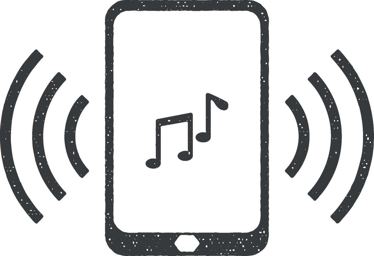 ringtone Aan uw telefoon vector icoon illustratie met postzegel effect