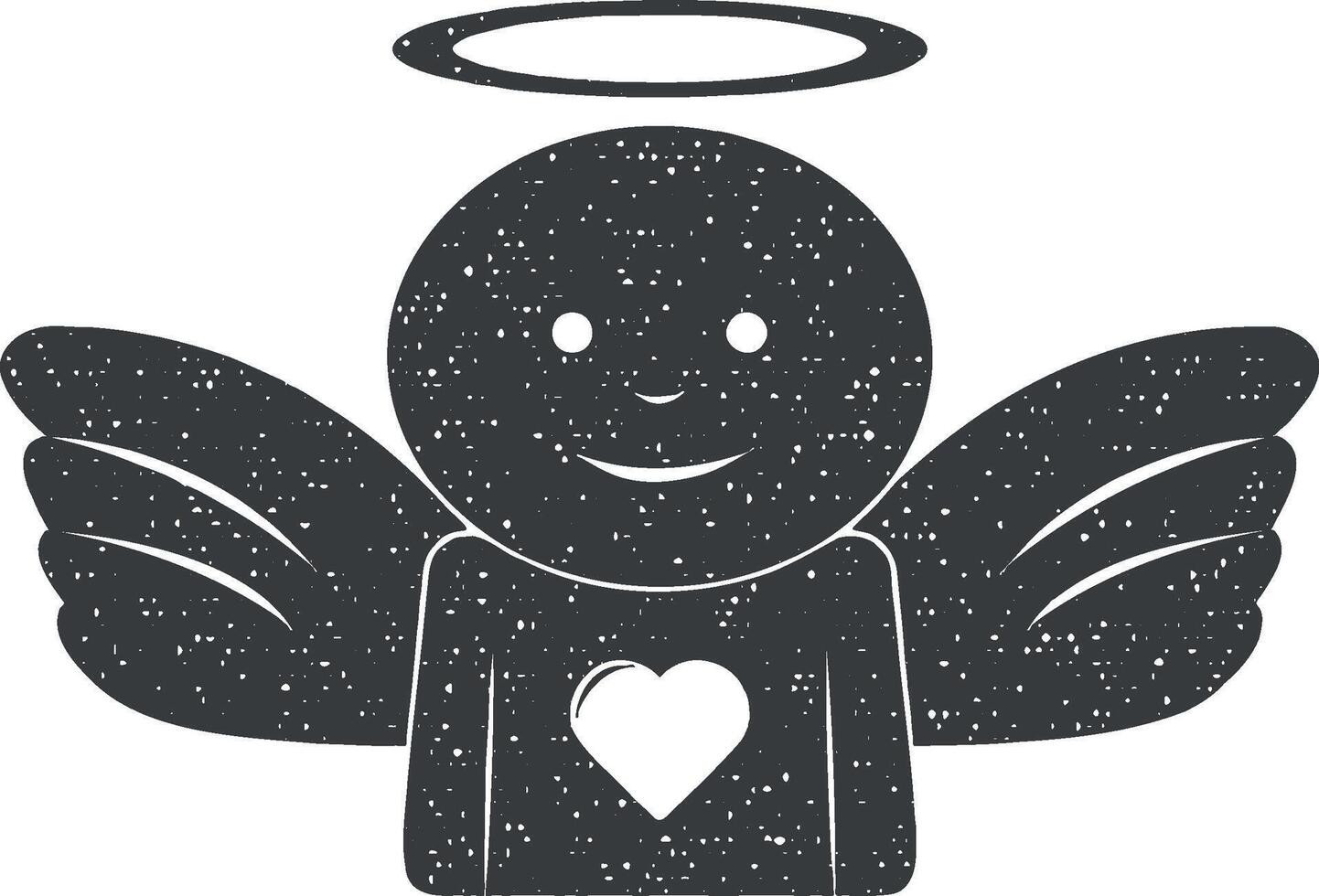 engel met hart vector icoon illustratie met postzegel effect