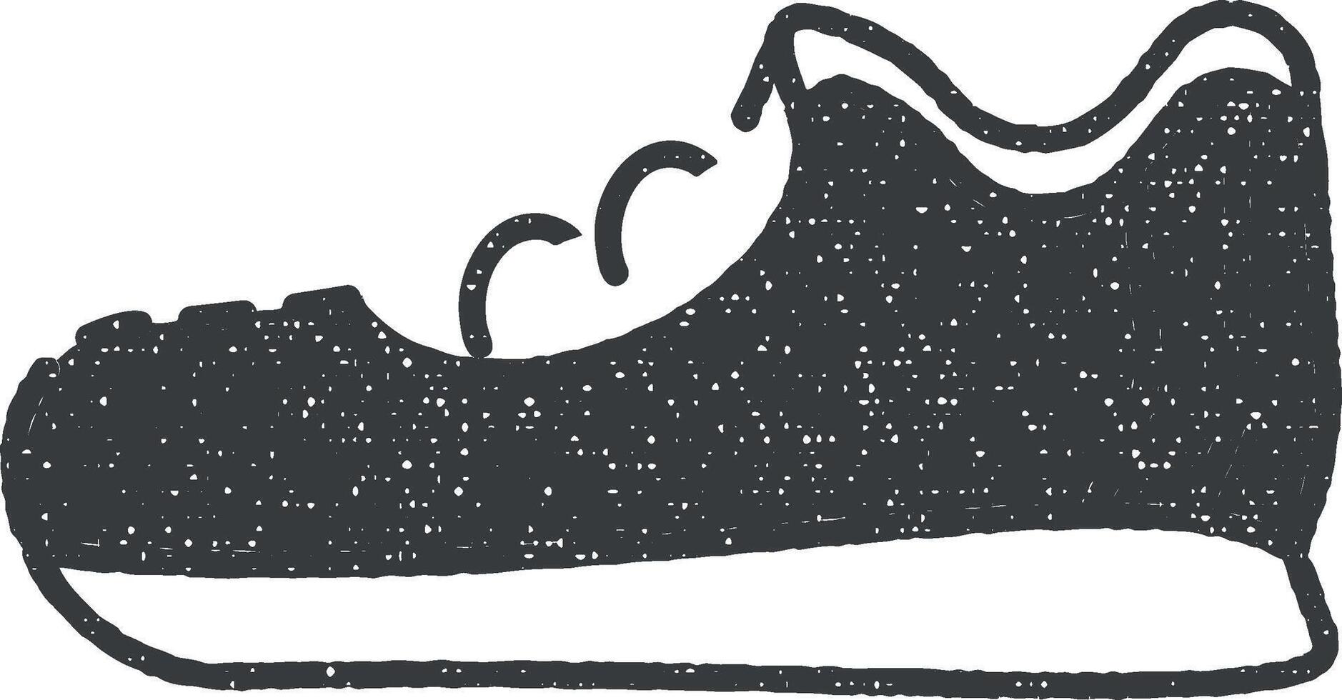 sneakers, schoenen, sport vector icoon illustratie met postzegel effect