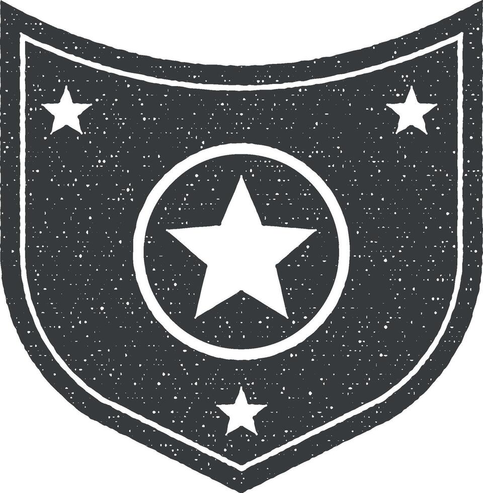 ster in de schild vector icoon illustratie met postzegel effect