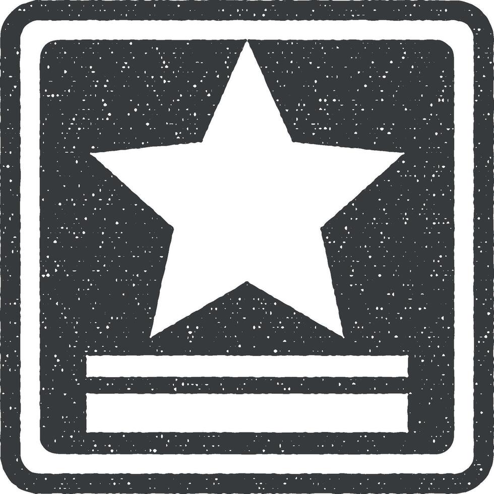 ster in een plein vector icoon illustratie met postzegel effect