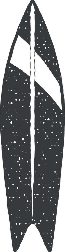 surfboard vector icoon illustratie met postzegel effect