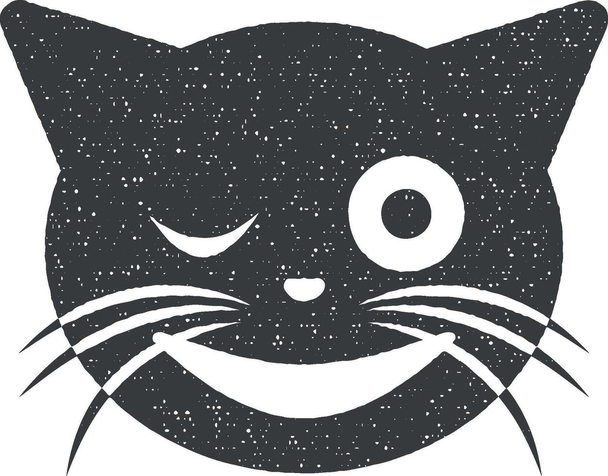 knipoog kat vector icoon illustratie met postzegel effect