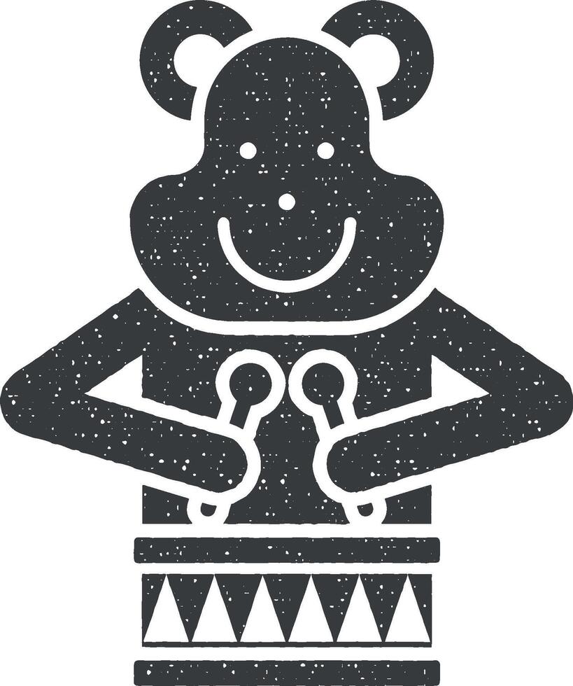 circus beer glyph stijl vector icoon illustratie met postzegel effect