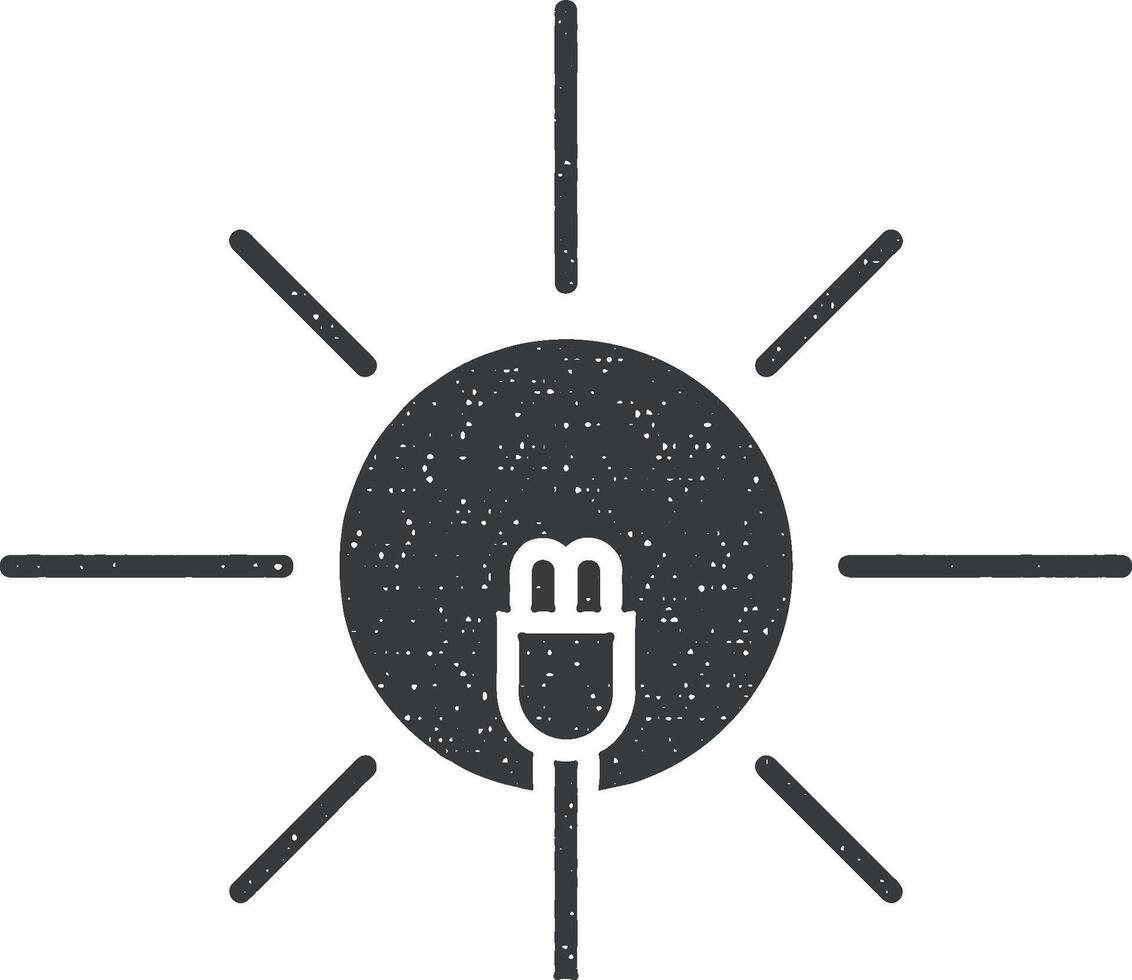 zon energie vector icoon illustratie met postzegel effect