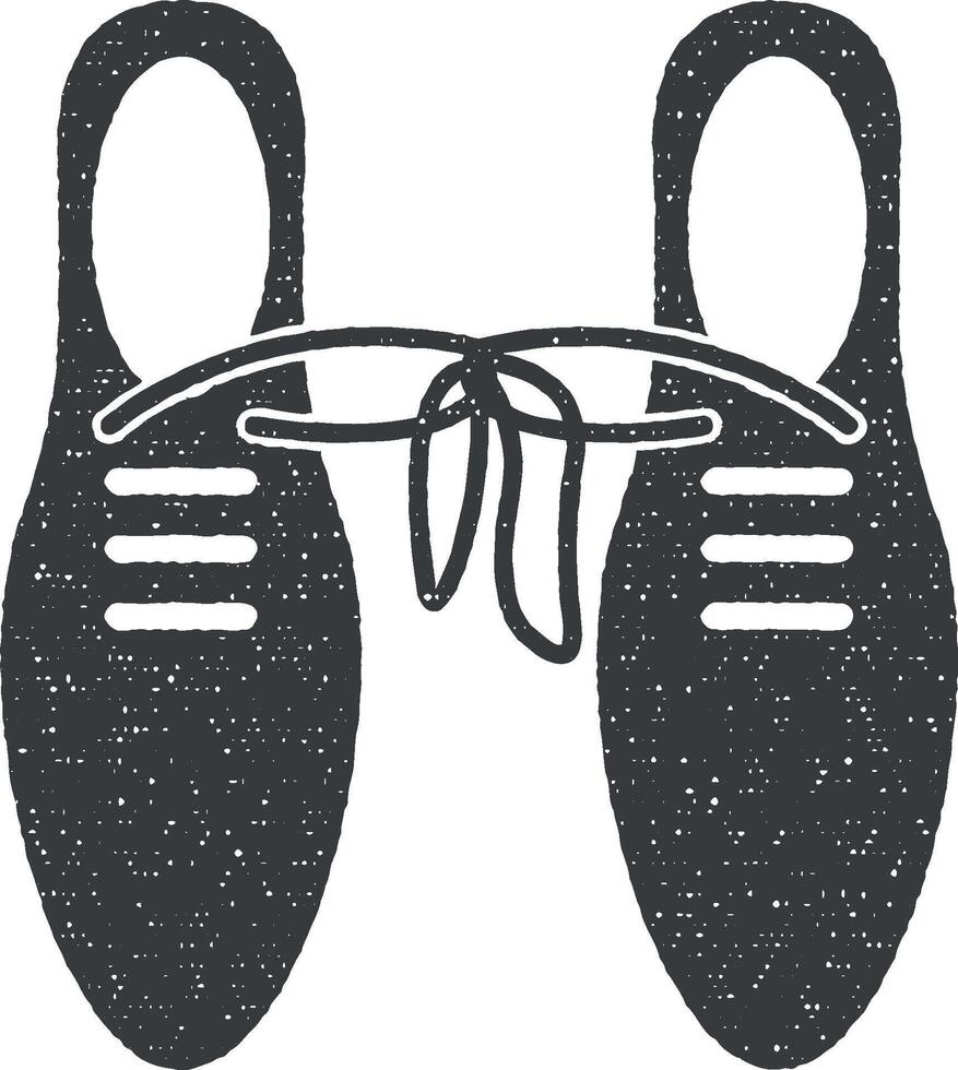 stropdas een schoenen vector icoon illustratie met postzegel effect