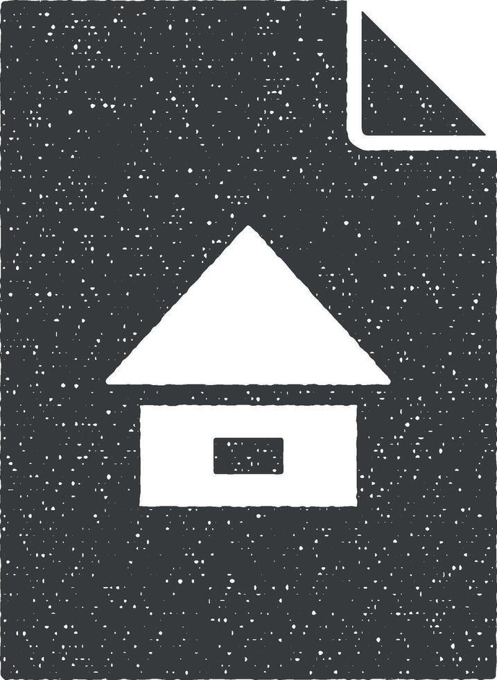 huis Aan document vector icoon illustratie met postzegel effect