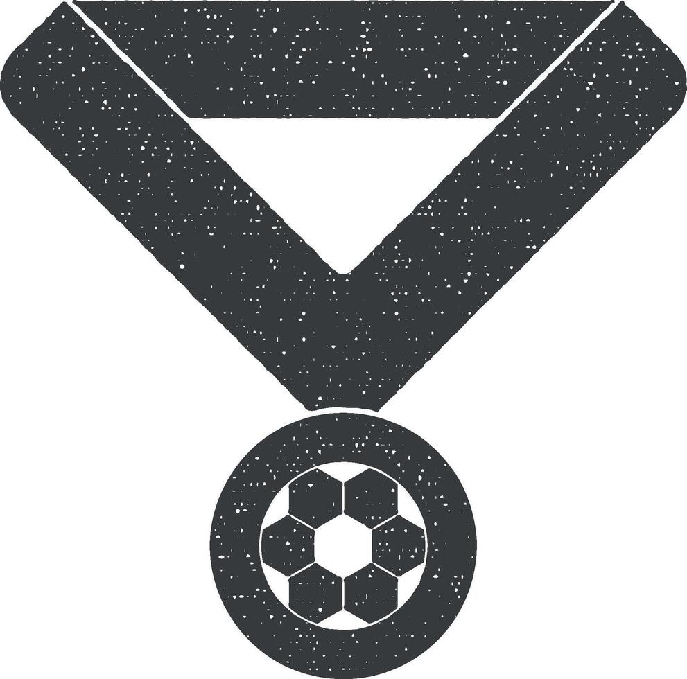 Amerikaans voetbal medaille vector icoon illustratie met postzegel effect