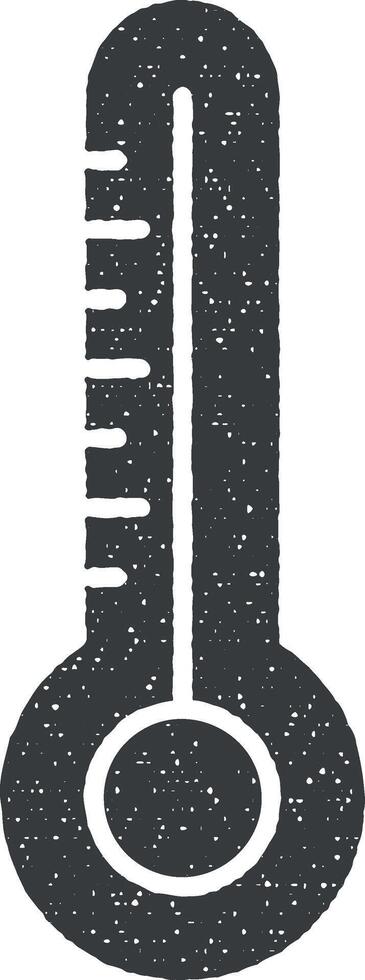 thermometer, koud, heet vector icoon illustratie met postzegel effect