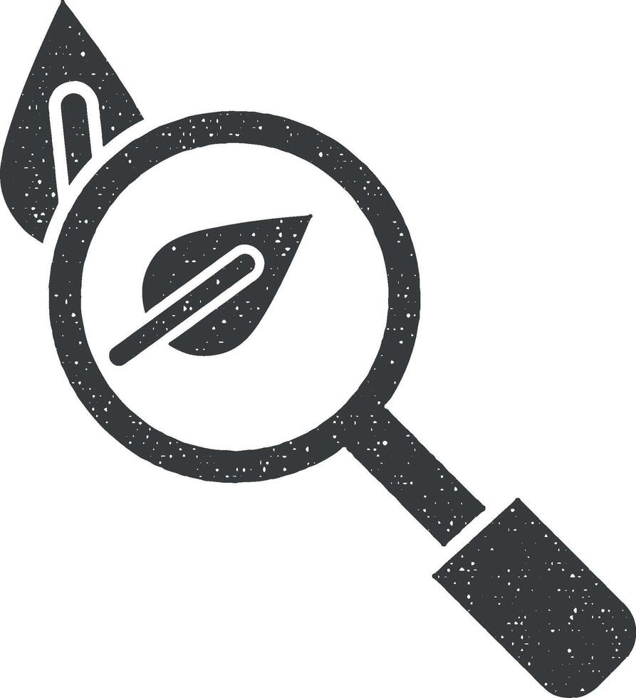 zoeken, blad vector icoon illustratie met postzegel effect