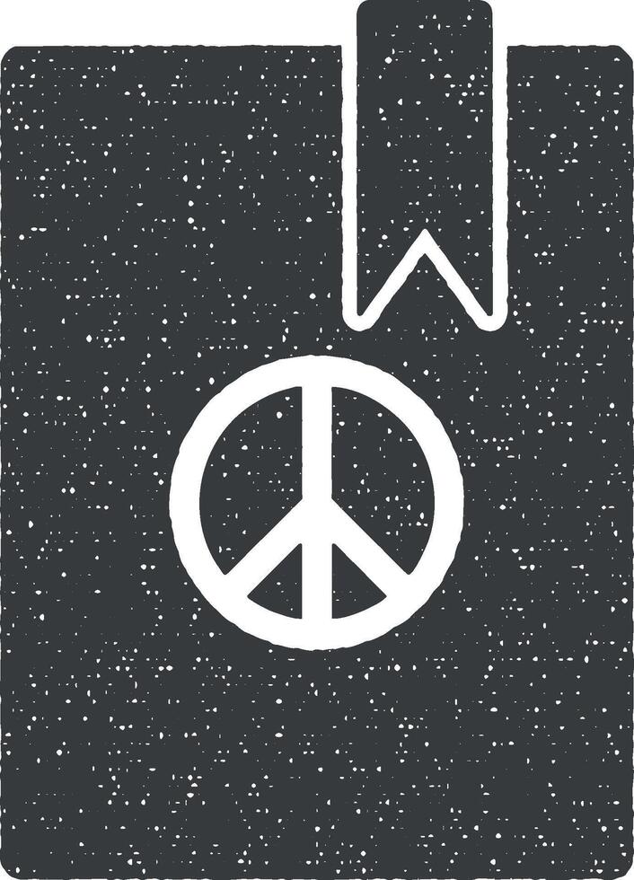 vrede boek vector icoon illustratie met postzegel effect
