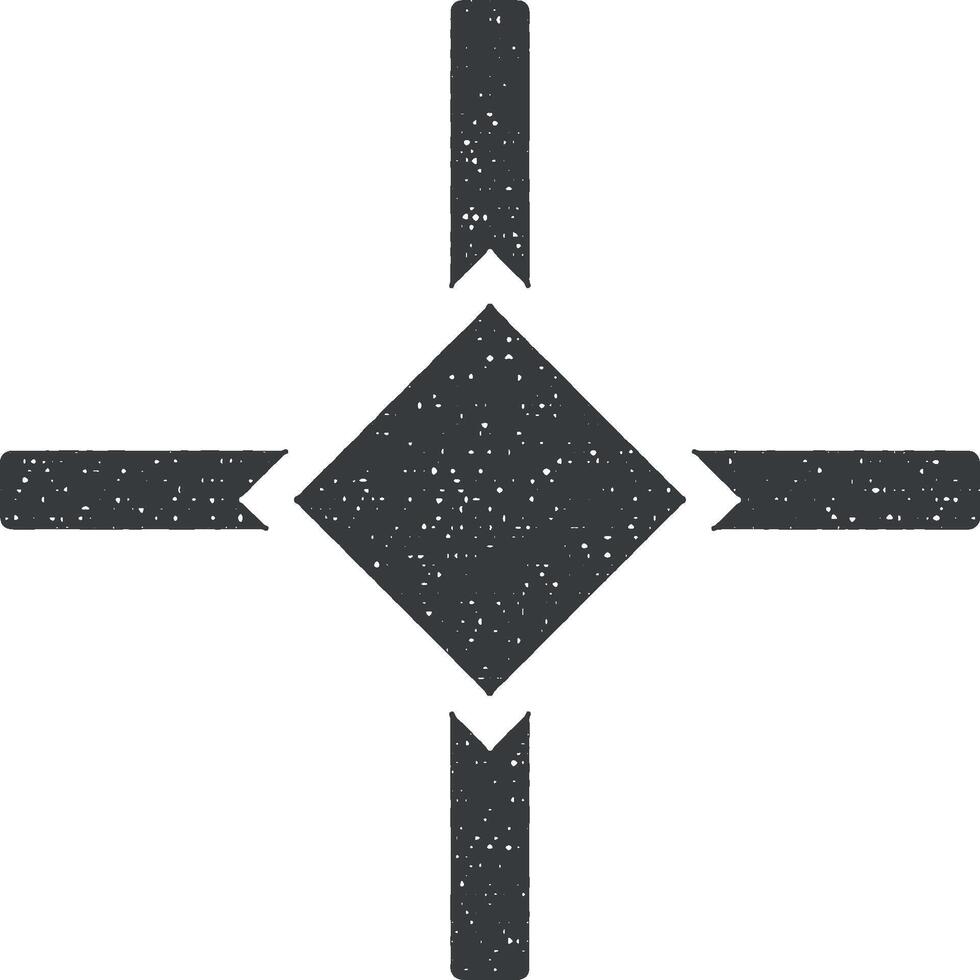 kruis, schroef vector icoon illustratie met postzegel effect