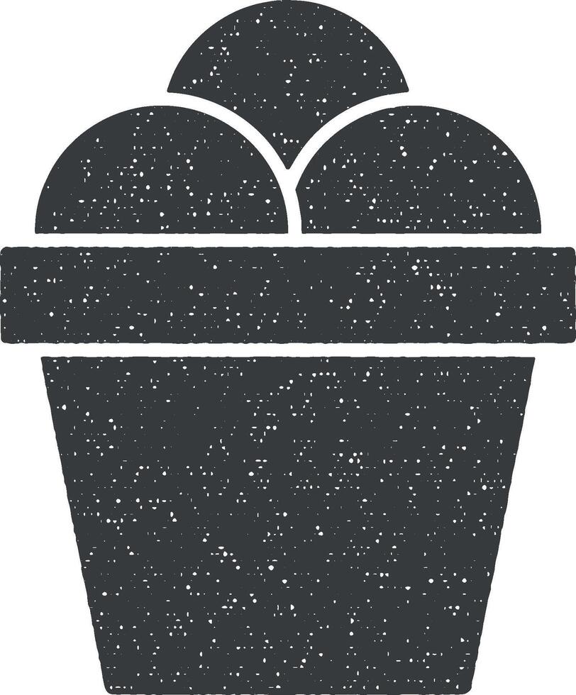 bevroren ballen vector icoon illustratie met postzegel effect