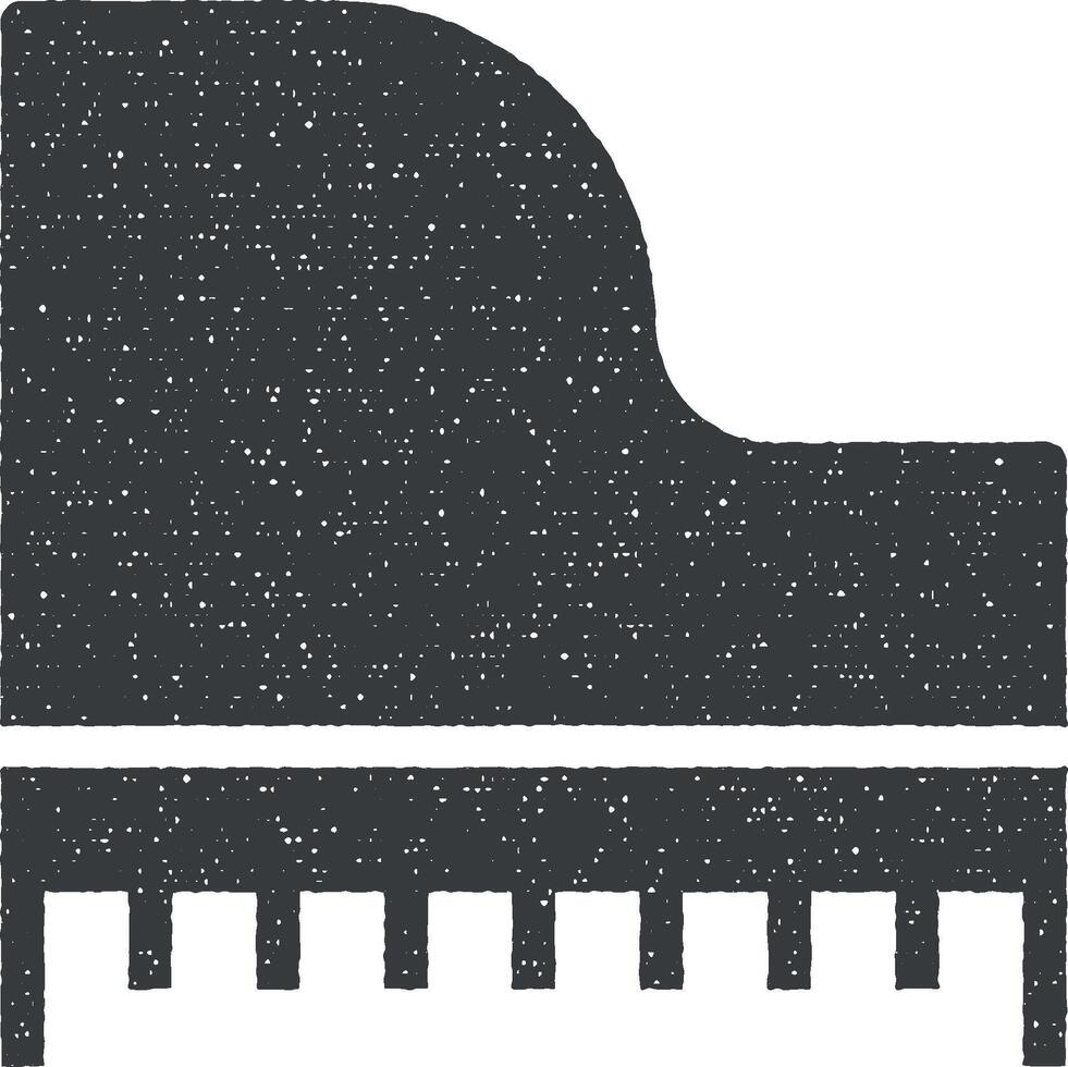 piano, groots piano vector icoon illustratie met postzegel effect