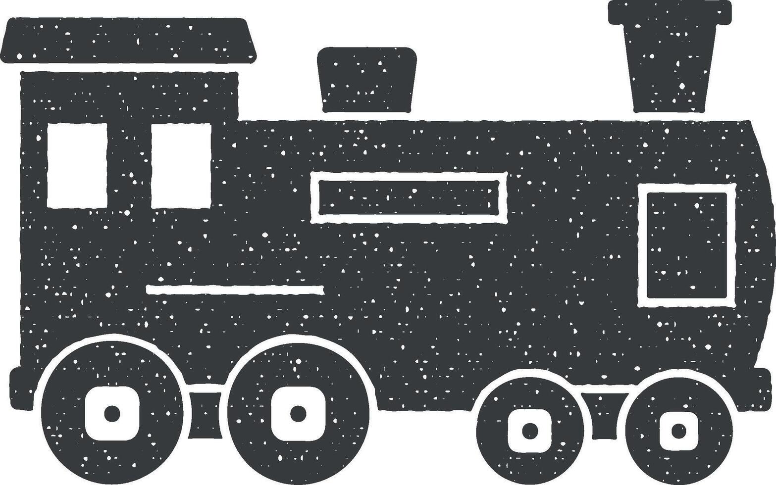 stoom- locomotief vector icoon illustratie met postzegel effect