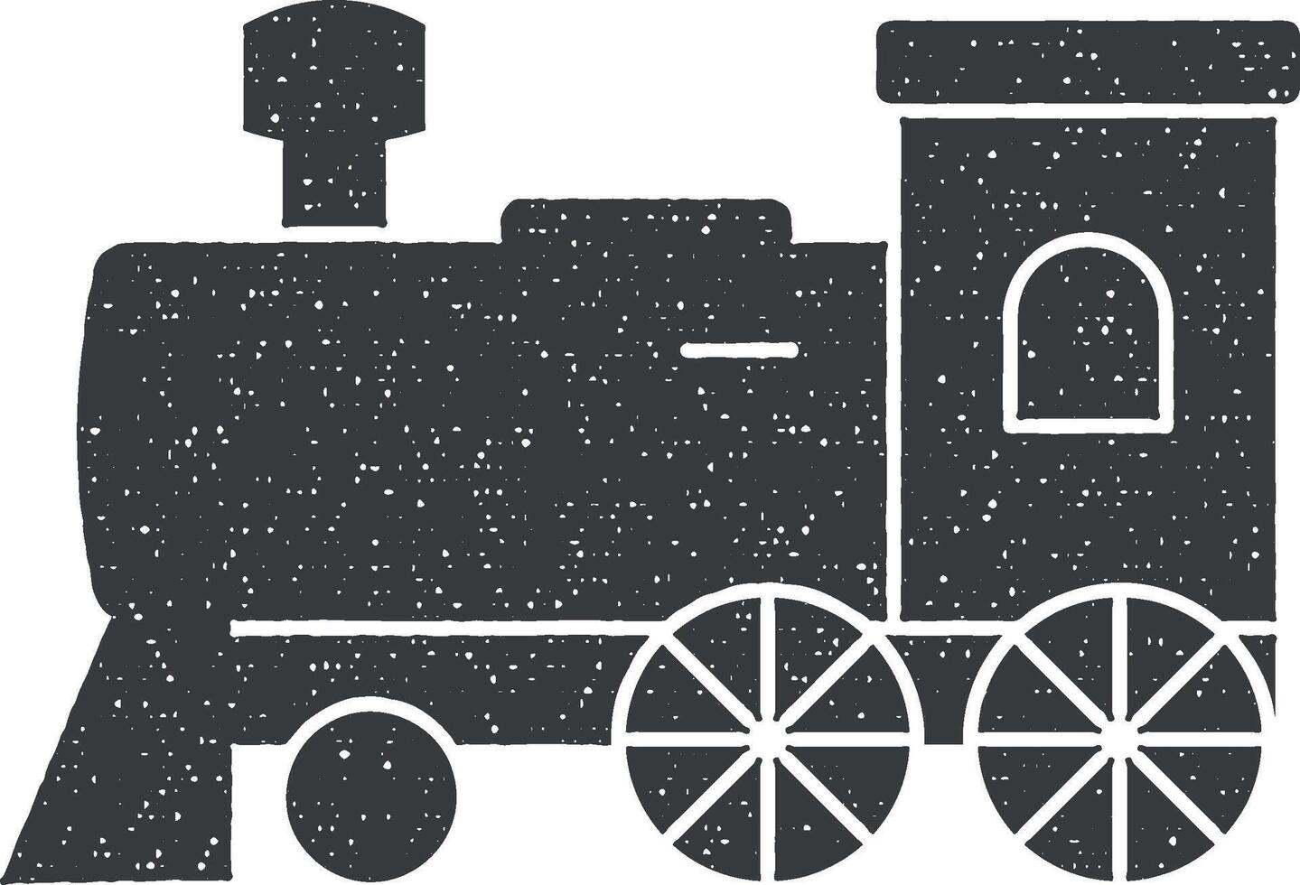 stoom- locomotief vector icoon illustratie met postzegel effect