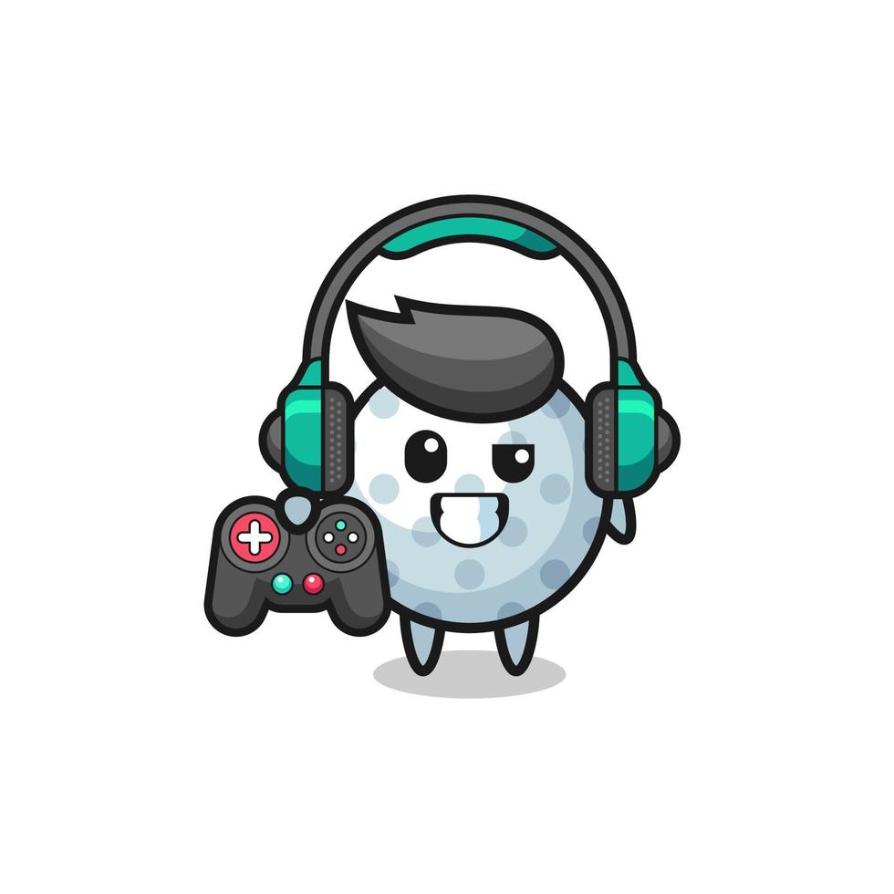 golf gamer-mascotte met een gamecontroller vector