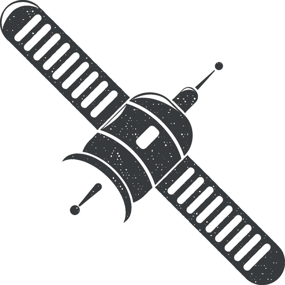 satelliet vector icoon illustratie met postzegel effect
