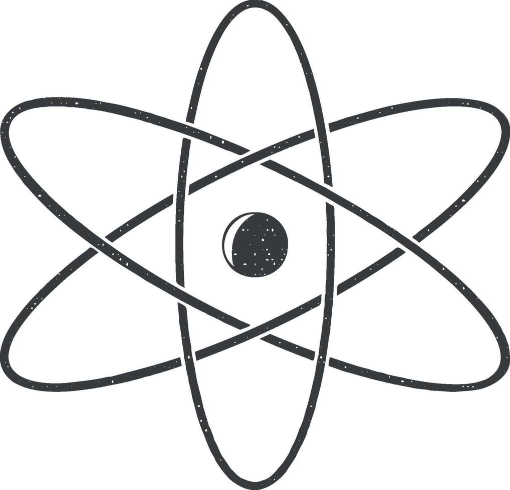 atomen vector icoon illustratie met postzegel effect