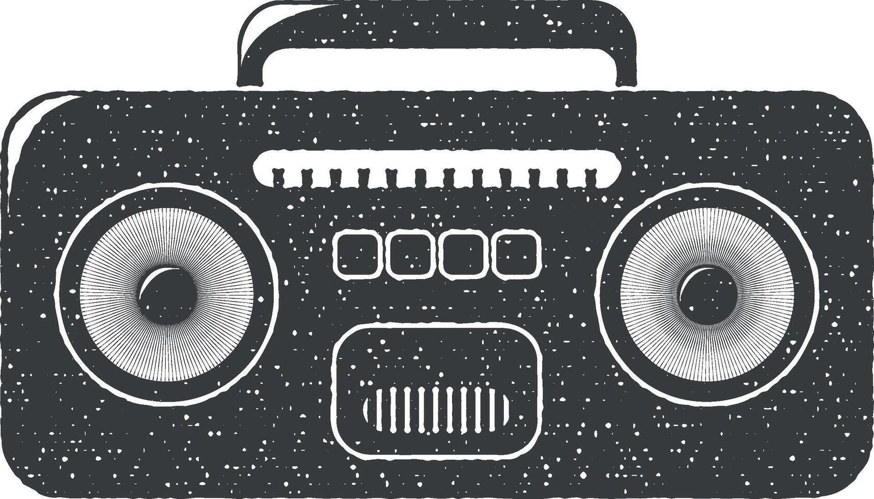 cassette speler vector icoon illustratie met postzegel effect