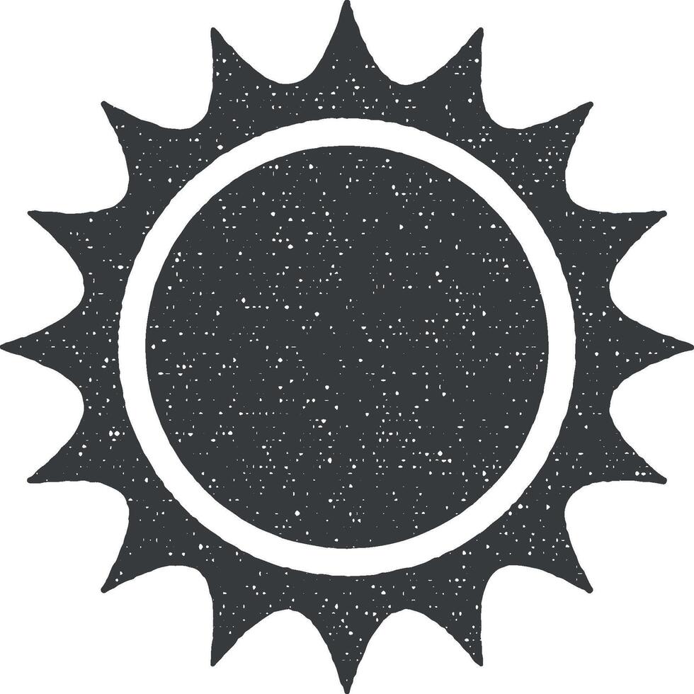 zon vector icoon illustratie met postzegel effect