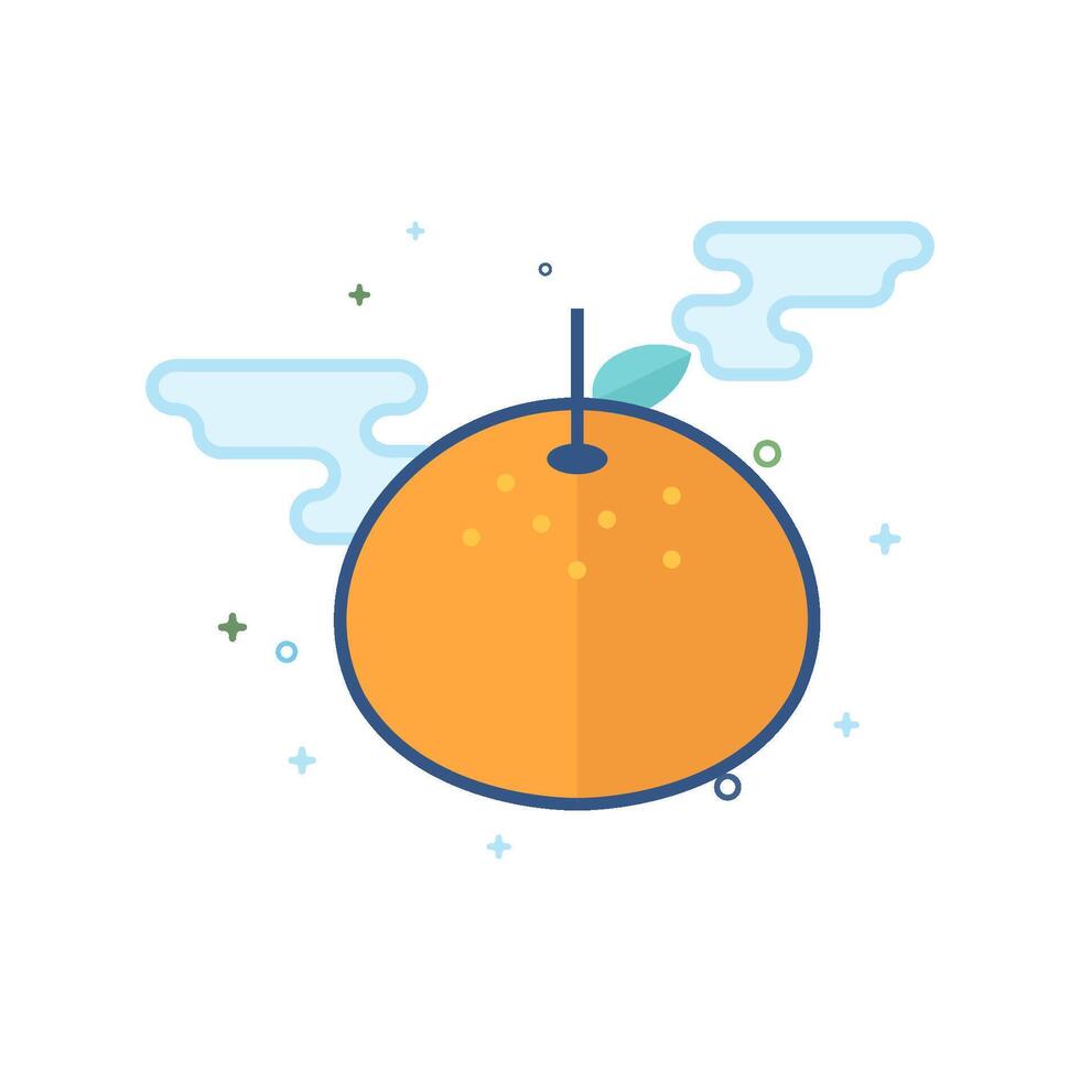 oranje icoon vlak kleur stijl vector illustratie