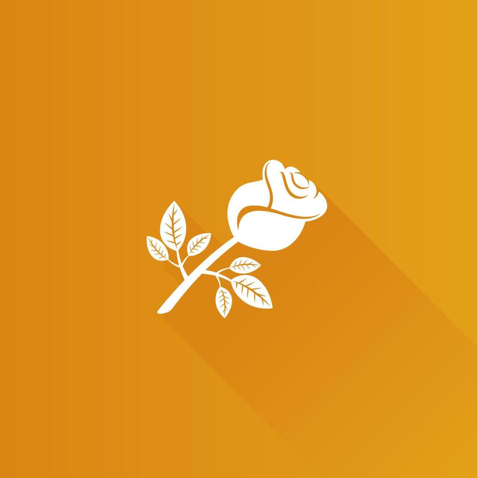 roos vlak kleur icoon lang schaduw vector illustratie