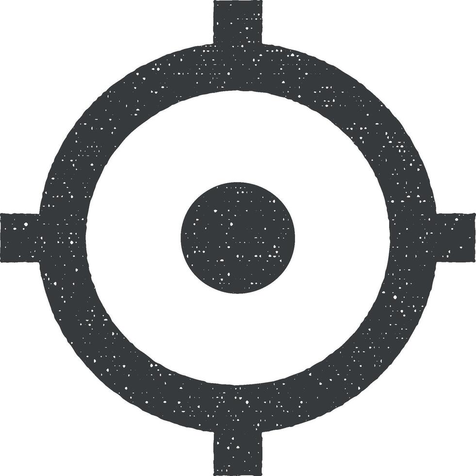 wapen crosshair geïsoleerd gemakkelijk vector icoon illustratie met postzegel effect