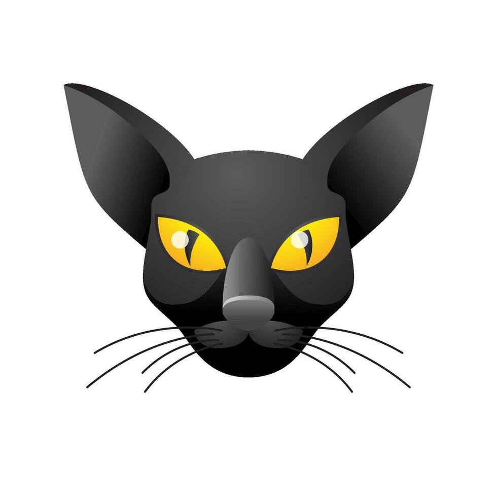 kat icoon in kleur. dier zwart katje vector