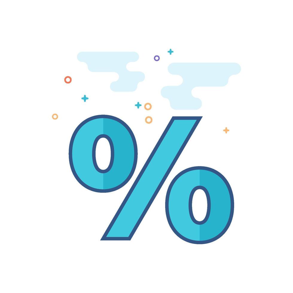 procent symbool icoon vlak kleur stijl vector illustratie