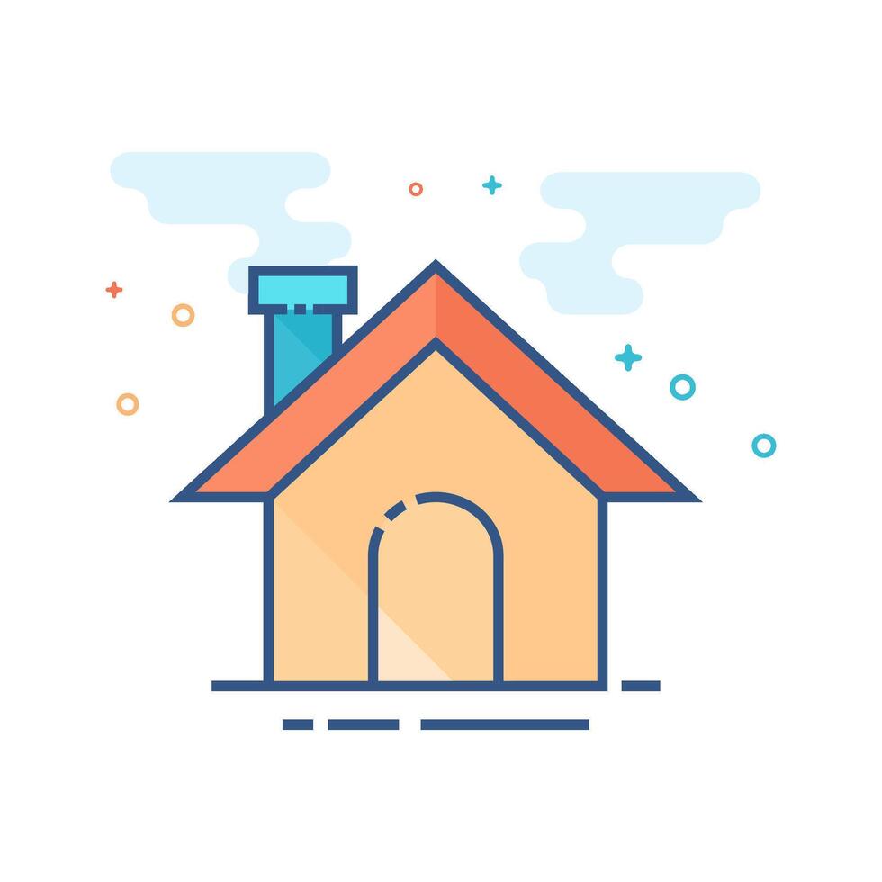 huis knop icoon vlak kleur stijl vector illustratie