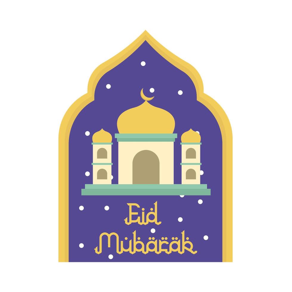 gelukkig eid mubarak groeten insigne illustratie vector